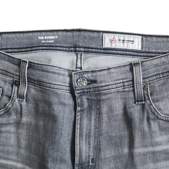 Ag Adriano Goldschmeid The Everett Slim Straight Gray Jeans - 36R - Picture 11 of 16
